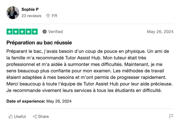 Avis d'Étudiants - Préparation au bac réussie