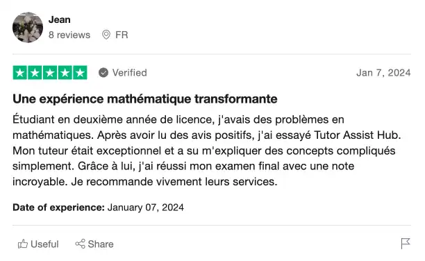 Avis d'Étudiants - Une expérience mathématique transformante